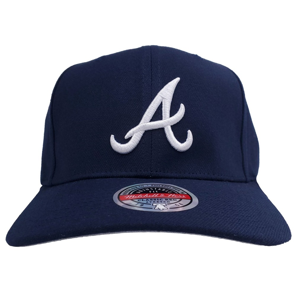 Atlanta Braves Mitchell & Ness Redline Hat Cap 3D Logo Neck Wrap Back Drop NWT